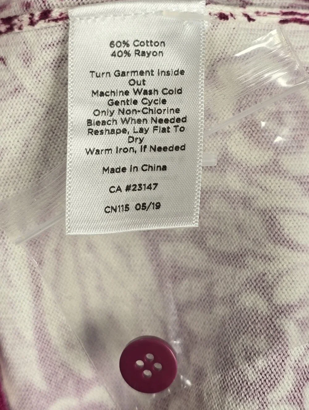 Talbots Floral Cardigan Twin Set Size M Magenta Pink Cotton Blend 2 Piece